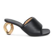 JW Anderson Guldton Kedjehäl Muldyr Sandaler Black, Dam