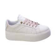 Janet & Janet Vit lädersneaker med rosa detaljer White, Dam