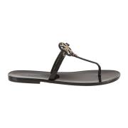 Tory Burch Stiliga platta tåsandaler Black, Dam