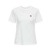 JACQUELINE de YONG Dam Bomull T-shirt Vår/Sommar Kollektion White, Dam