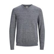 Jack & Jones Blå Marl Crew Neck Stickad Tröja Blue, Herr