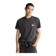 Tommy Jeans Svart Logotyp Bomull T-shirt Black, Herr