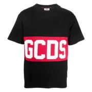 GCDS Logo Band Oversized Svart T-shirt Black, Herr