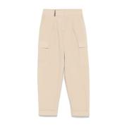 Peserico Beige Cargo Byxor Stilren Beige, Dam