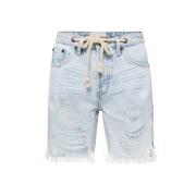 One Teaspoon Slim Boyfriend Jeans Shorts Long Rope Blue, Dam