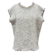 Essentiel Antwerp Rhinestone Trim Top Box Cut Gray, Dam