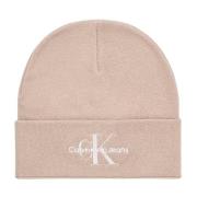 Calvin Klein Jeans Broderad Logotyp Beige Bomullsmössa Pink, Dam