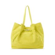 Iceberg Maxi Shopper Väska i Svart Mocka Yellow, Dam