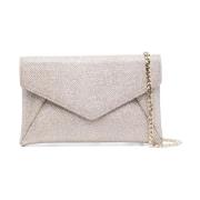 Stuart Weitzman Mini Love Letter Clutch Beige, Dam