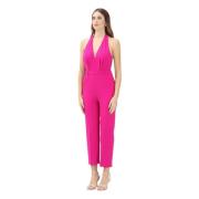 ViCOLO Elegant Fuchsia Jumpsuit Vår Sommar Pink, Dam