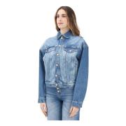 Just Cavalli Blå Jeansjacka Modern Vintage Stil Blue, Dam