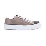 Brunello Cucinelli Beige Mocka Smycke Tå Sneakers Brown, Dam