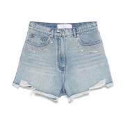 IRO Blå Shorts med Studs Blue, Dam