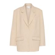 Gestuz Oversized Blazer Light Sand Melange Beige, Dam