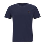 Polo Ralph Lauren Blå Bomull T-shirt med Broderat Logotyp Blue, Herr