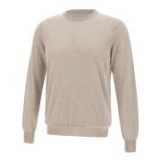 Filippo De Laurentiis Taupe Crew Neck Sweater Beige, Herr