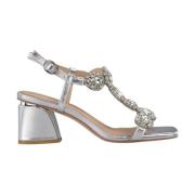 ALMA EN PENA Häl sandal strassdetaljer Gray, Dam