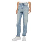 Calvin Klein Jeans Autentiska Slim Straight Jeans Blue, Dam