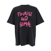 44 Label Group Turist Svart Crewneck T-shirt med Print Black, Herr