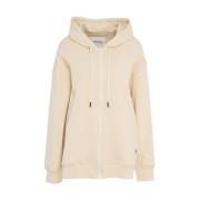 Ottod'Ame Beige Oversized Hoodie med Dragkedja Beige, Dam