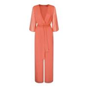 Twinset Rosa Cross-Over Jumpsuit Pink, Dam