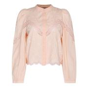 Twinset Rosa Blommig Broderad Skjorta Pink, Dam