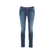 Dsquared2 Blå Skinny Jeans Höj Garderob Stil Blue, Dam