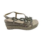 ALMA EN PENA Sandal med klack i mocka med stenar Gray, Dam