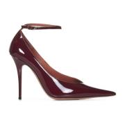 Amina Muaddi Bordeaux Lackläder Pumps Brown, Dam