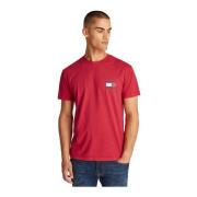 Tommy Jeans Röd Logotyp Bomull T-shirt Red, Herr