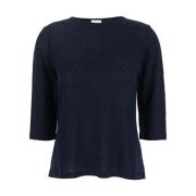 Allude Boatneck Sweater Kollektion Blue, Dam