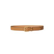 Ralph Lauren Logo Keeper-Belt-Medium 100% KO Läder Brown, Dam