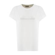 PANICALE Paljettdekorerad bomullsjersey T-shirt White, Dam