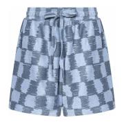 Bonsai Blå Rutiga Shorts för Män Blue, Herr