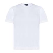 Drumohr Vit Crewneck Bomull T-shirt White, Herr