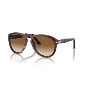 Persol Retro Solglasögon Svart Ram Brown, Unisex