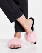 Steve Madden – Fritzie – Rosa sandaler med fuskpäls-Pink