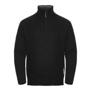 Gridarmor Men's Snøkrystall Solid Half Zip Ullgenser Black Beauty