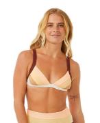 Rip Curl Women's Block Party Spliced Fixed Triangle Bikini Top Bone