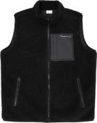 Knowledge Cotton Apparel Men's Teddy Fleece Vest  Black Jet