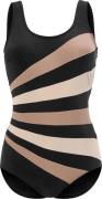 Swegmark Action Swimsuit Black/nougat/beige