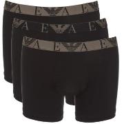 Armani Cotton Boxers Kalsonger 3P Svart bomull Small Herr