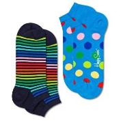 Happy socks Strumpor 2P Mini Stripe Low Sock Marin/Blå bomull Strl 41/...