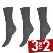 Decoy Strumpor 3P Thin Comfort Top Socks Grå Strl 37/41 Dam