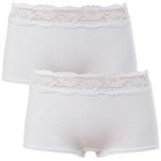 Trofe Lace Trimmed Boxer Briefs Trosor 2P Vit bomull Small Dam