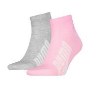 Puma Strumpor 2P Lifestyle Quarter Sock Rosa/Grå Strl 39/42