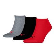 Puma Strumpor 3P Sneaker Socks Röd/Grå Strl 39/42
