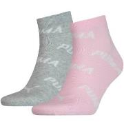 Puma Strumpor 2P BWT Quarter Sock Rosa/Grå Strl 39/42