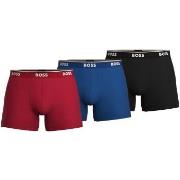 BOSS Kalsonger 3P Cotton Stretch Boxer Brief Long Svart/Blå bomull Sma...