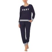 DKNY New Signature Long Sleeve Top and Jogger PJ Marin Small Dam